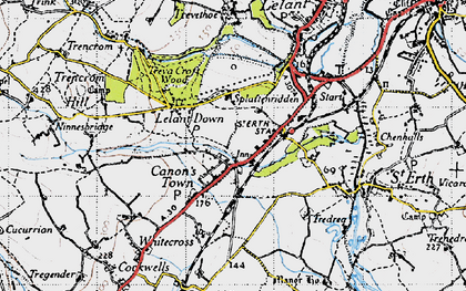 Old map of Rose-an-Grouse in 1946