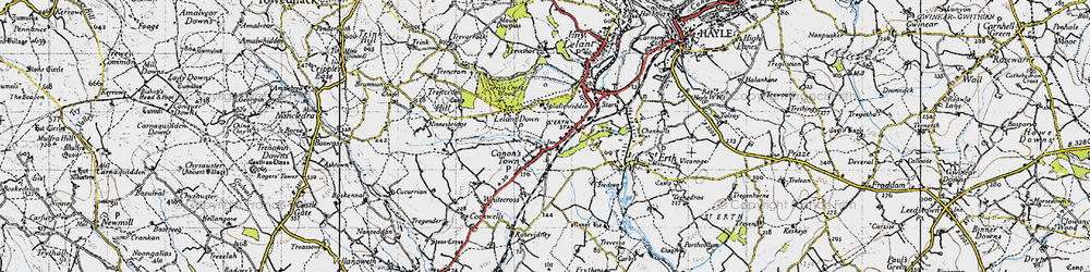 Old map of Rose-an-Grouse in 1946