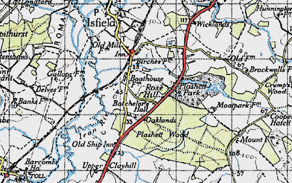 Old map of Rose Hill in 1940