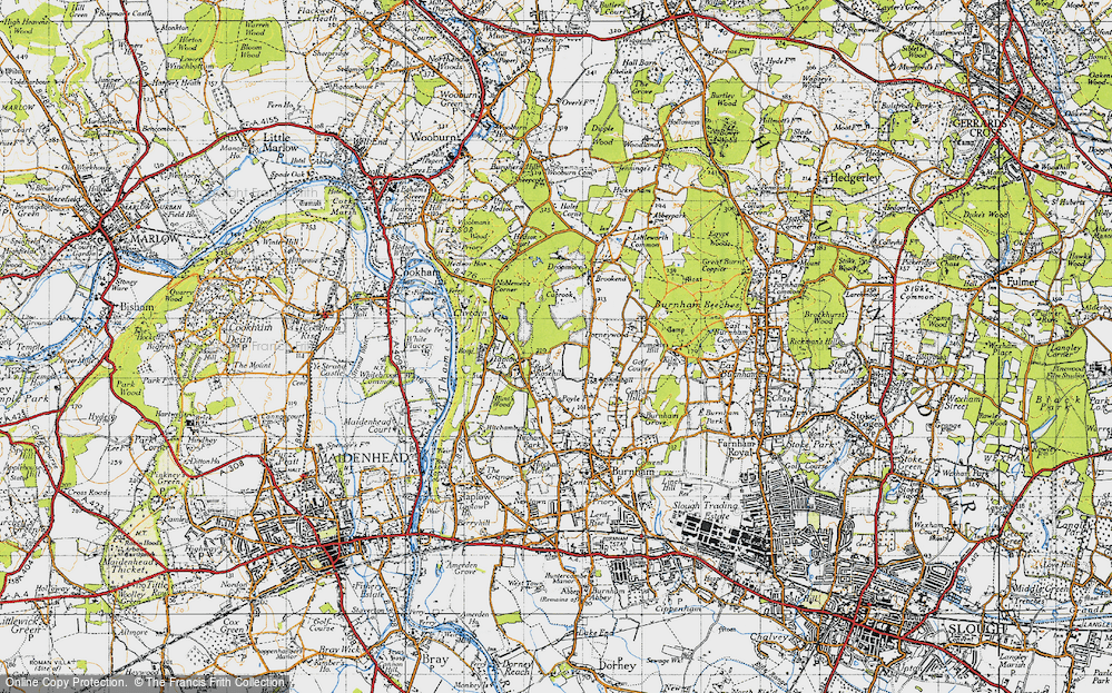 Old Map of Rose Hill, 1945 in 1945