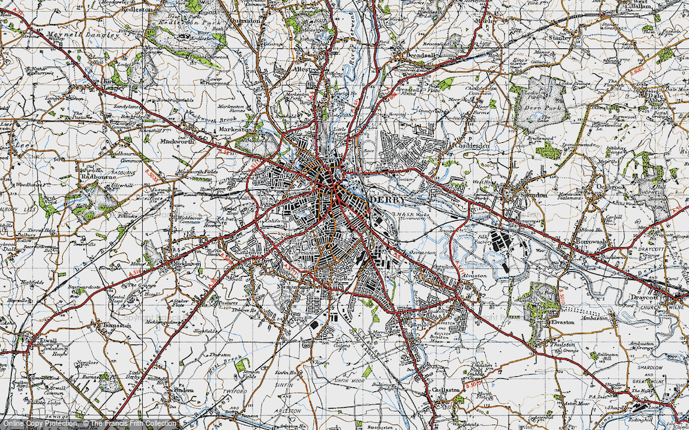 Old Map of Rose Hill, 1946 in 1946