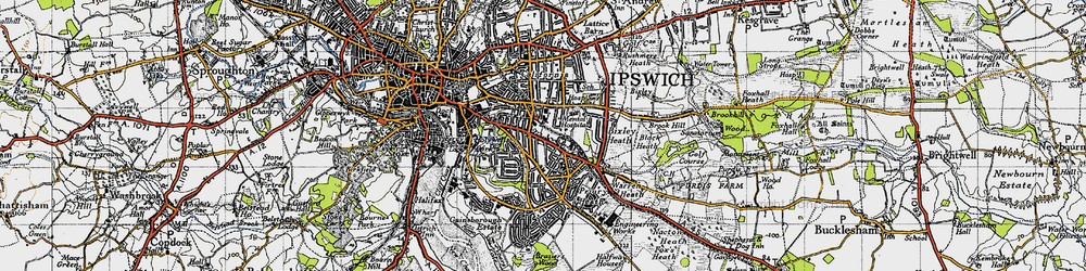 Old map of Rose Hill in 1946