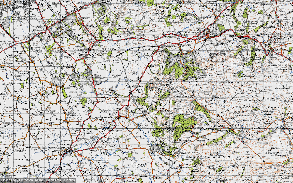 Old Map of Roseberry Topping, 1947 in 1947