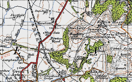 Old map of Roseberry Topping in 1947