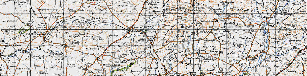 Old map of Rosebush in 1946