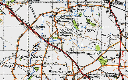 Old map of Rosehill in 1947
