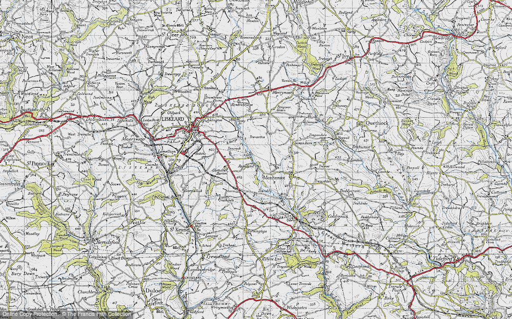 Old Map of Historic Map covering Trethawle Fm in 1946