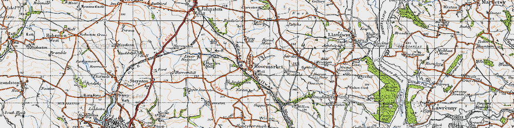 Old map of Rosemarket in 1946