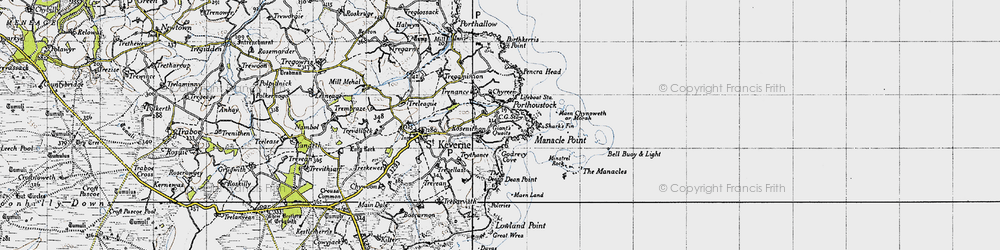 Old map of Lowland Point in 1946