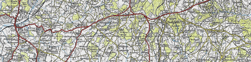 Old map of Roser's Cross in 1940