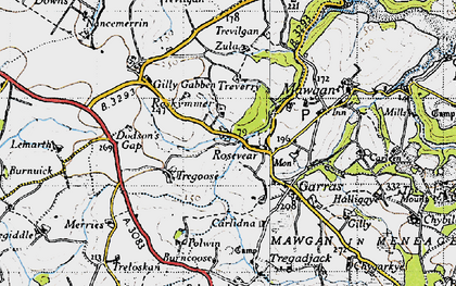 Old map of Rosevear in 1946