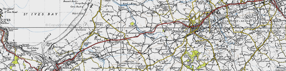 Old map of Roseworthy in 1946