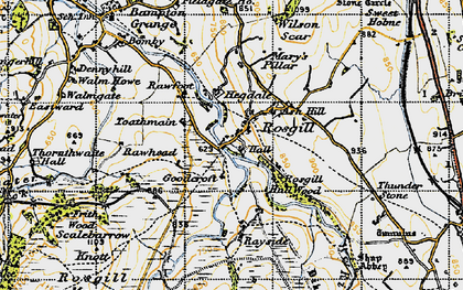 Old map of Bewbarrow Crag in 1947