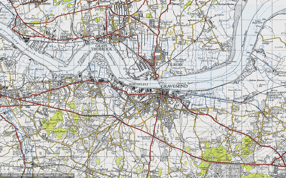 Old Map of Rosherville, 1946 in 1946