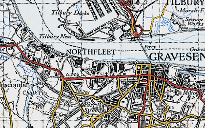 Old map of Rosherville in 1946