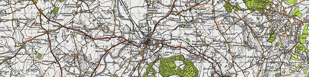 Old map of Ross-on-Wye in 1947