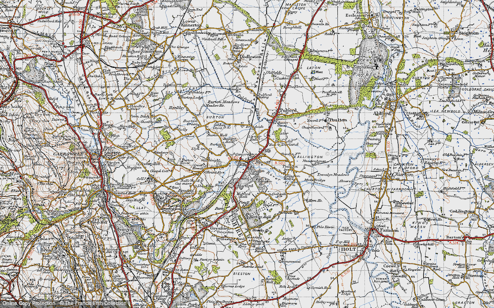 Old Map of Rossett, 1947 in 1947