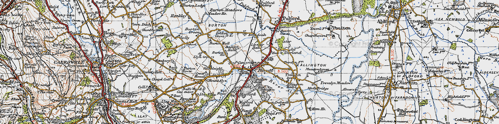 Old map of Rossett in 1947