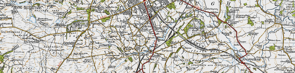 Old map of Rossett Green in 1947