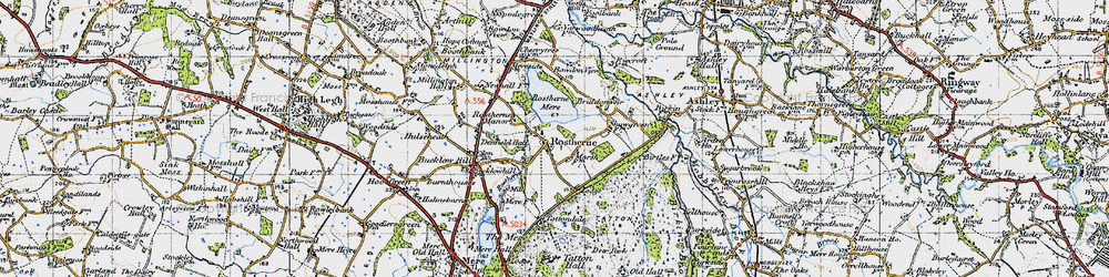 Old map of Rostherne in 1947
