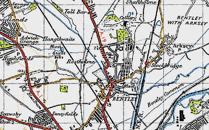 Old map of Rostholme in 1947
