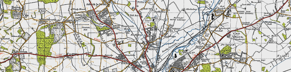 Old map of Rostholme in 1947