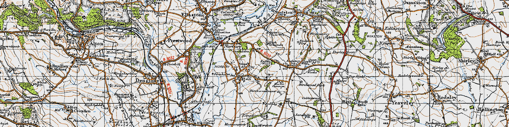Old map of Roston in 1946