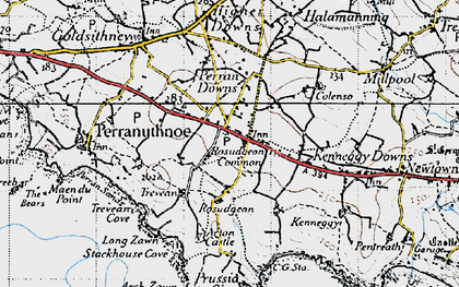 Old map of Rosudgeon in 1946