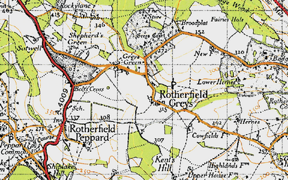 Old map of Rotherfield Greys in 1947