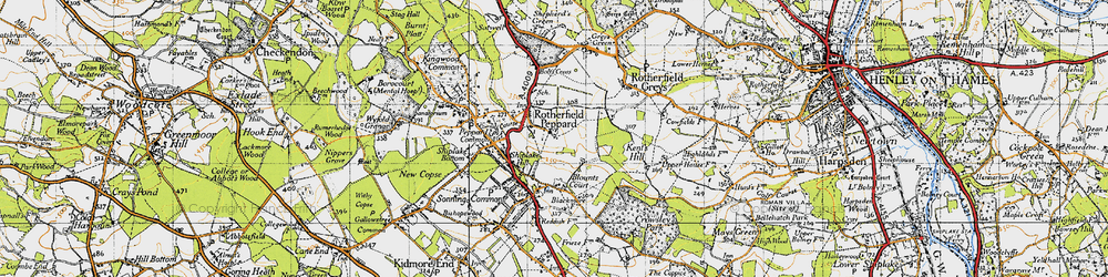 Old map of Rotherfield Peppard in 1947