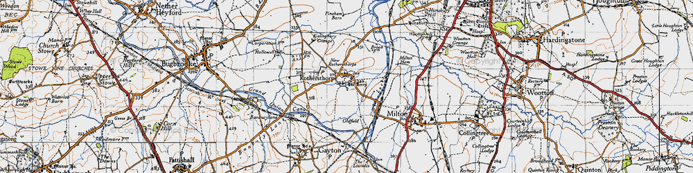 Old map of Rothersthorpe in 1946