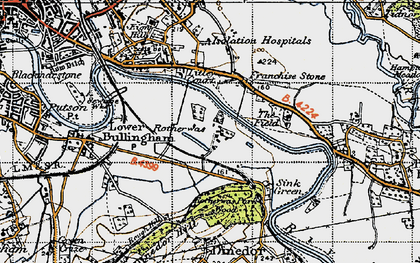 Old map of Rotherwas in 1947