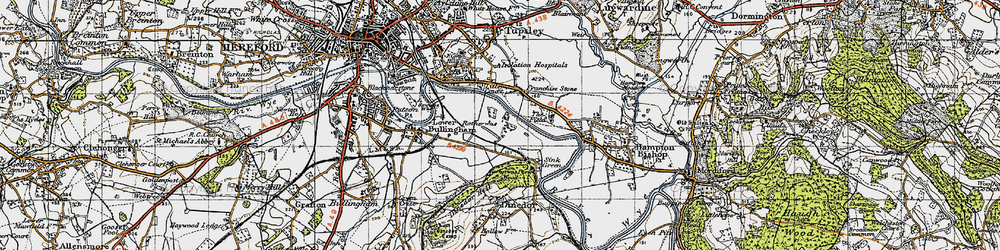 Old map of Rotherwas in 1947