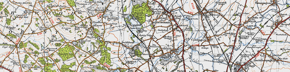 Old map of Rothley Plain in 1946