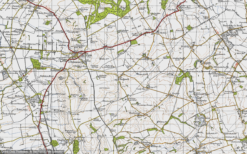 Old Map of Historic Map covering Badger Hills in 1946