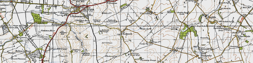 Old map of Badger Hills in 1946
