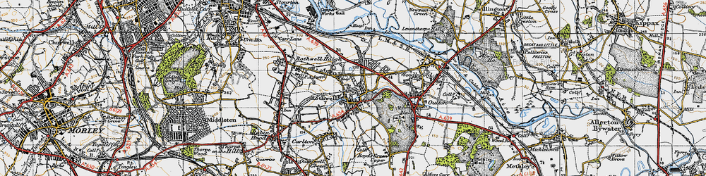 Old map of Rothwell in 1947