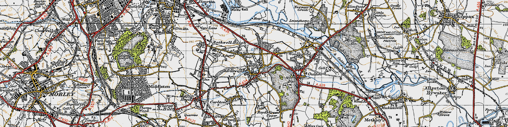 Old map of Rothwell Haigh in 1947
