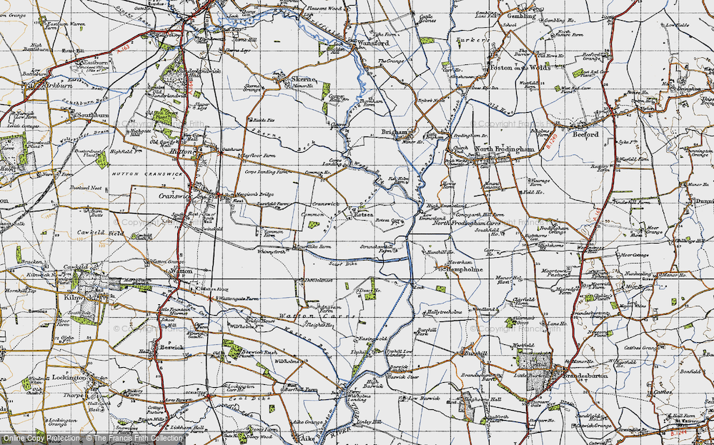 Old Map of Historic Map covering Whinnyforth in 1947
