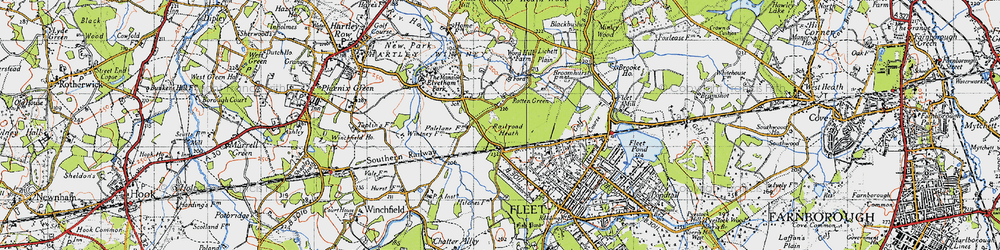 Old map of Rotten Green in 1940