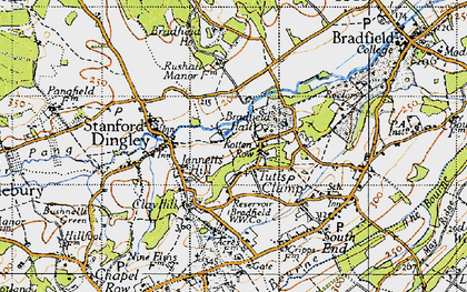 Old map of Bradfield Ho in 1945