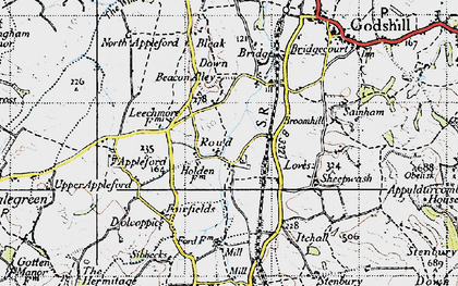 Old map of Bleak Down in 1945