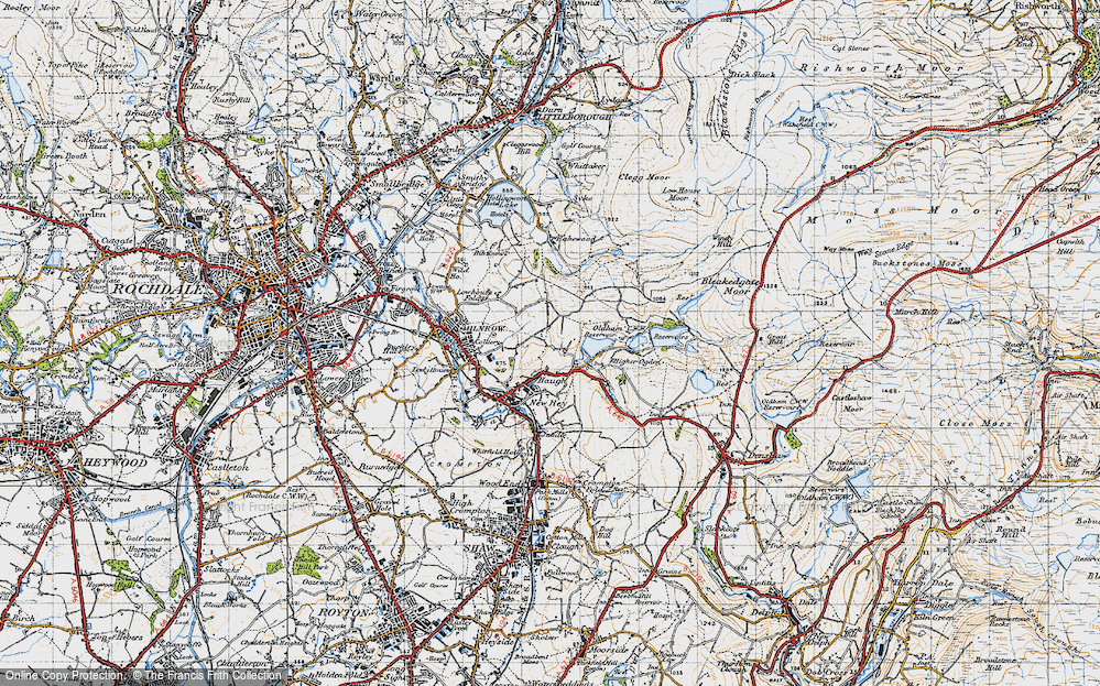 Old Map of Rough Bank, 1947 in 1947