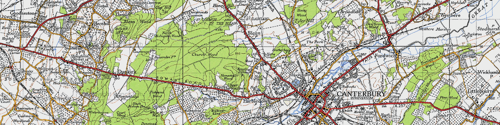 Old map of Rough Common in 1947