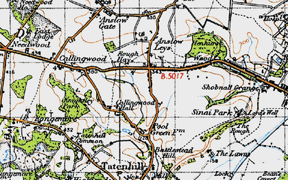 Old map of Rough Hay in 1946