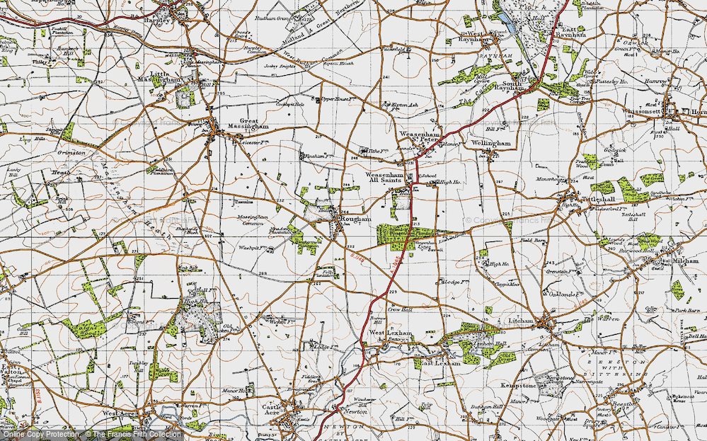 Old Map of Historic Map covering Blackground Plantn in 1946