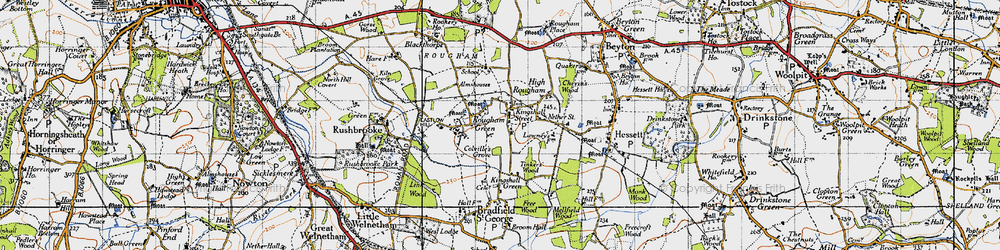 Old map of Rougham in 1946