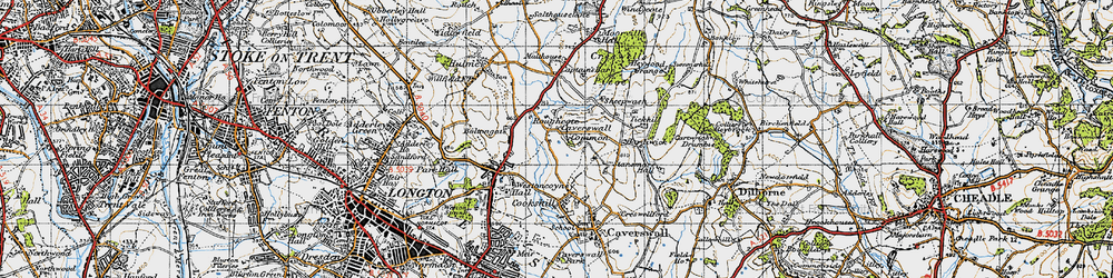 Old map of Roughcote in 1946