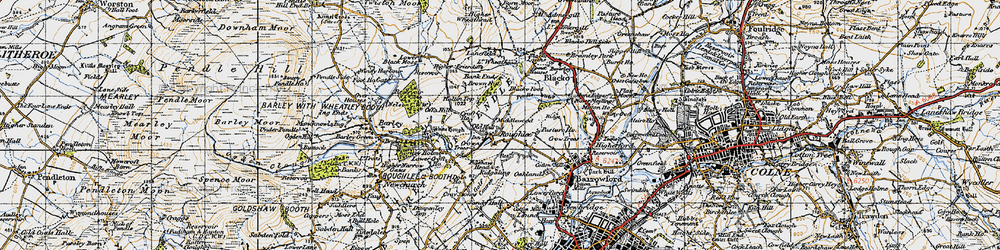 Old map of Roughlee in 1947