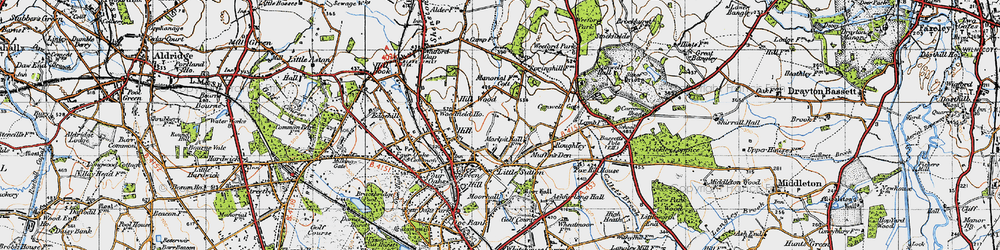 Old map of Roughley in 1946